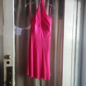 Express fuchsia back out summer dress